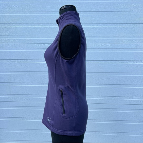 REI Polartec Power Stretch Purple Fleece Zip Up Vest, M - Picture 4 of 15